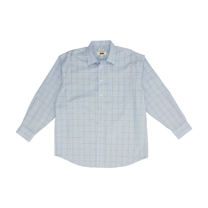 Blue Plaid Long Sleeve Button Down