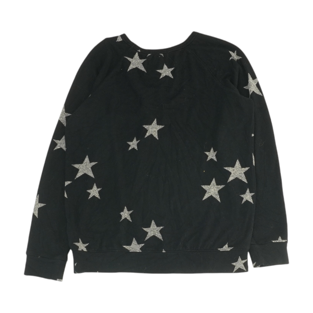 Black Print Pullover Sweater