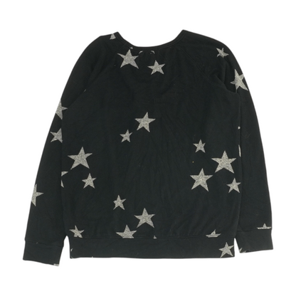 Black Print Pullover Sweater