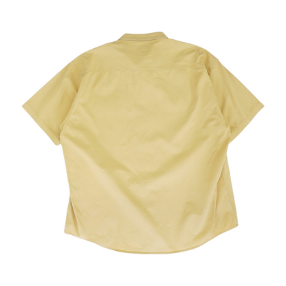 Yellow Tall Solid Short Sleeve Button Down