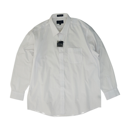 White Solid Long Sleeve Button Down