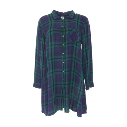 Navy Plaid Mini Dress
