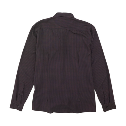 Navy Striped Long Sleeve Button Down