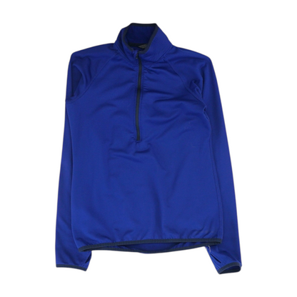 Blue Solid 1/4 Zip Pullover