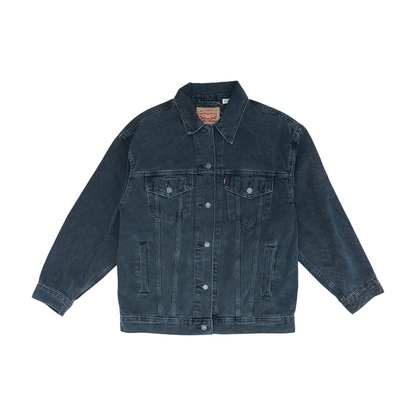 Black Solid Denim Jacket