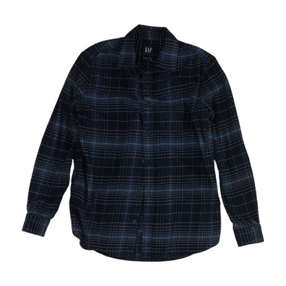 Navy Plaid Flannel Button Down