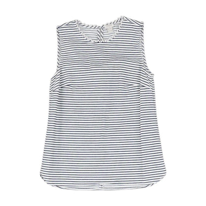 White Striped Sleeveless Blouse