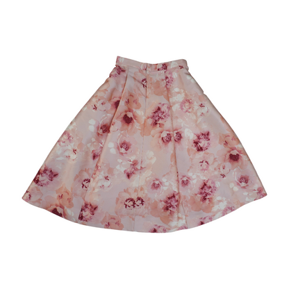 Pink Floral Midi Skirt