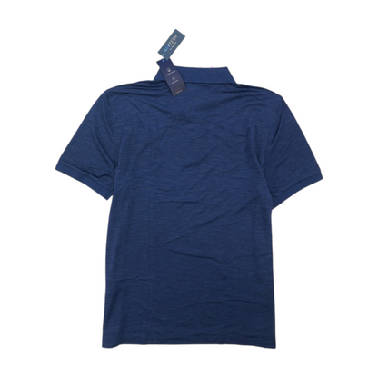 Blue Solid Short Sleeve Polo