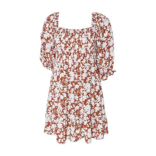 Rust Floral Mini Dress