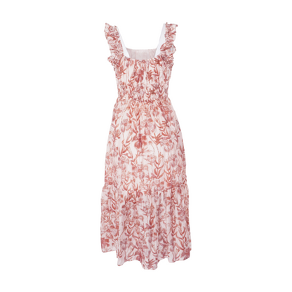 Pink Floral Midi Dress