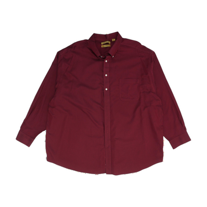 Red Solid Long Sleeve Button Down