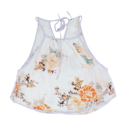 White Floral Cropped Blouse