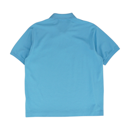Blue Solid Short Sleeve Polo