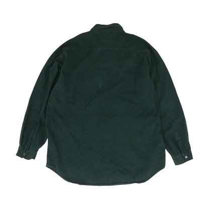 Green Solid Flannel Button Down