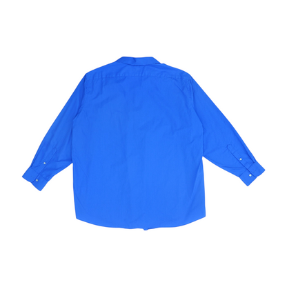 Blue Big & Tall Solid Long Sleeve Button Down