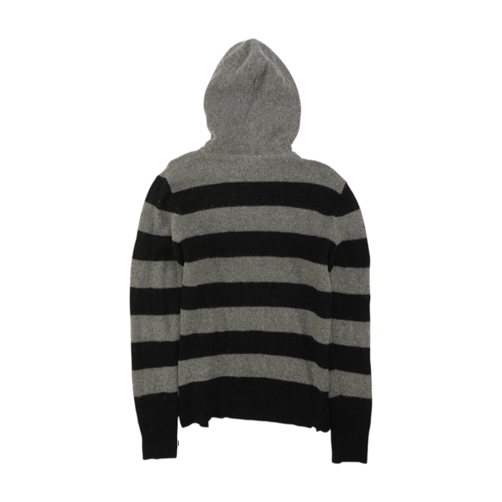 Gray Striped Pullover Sweater