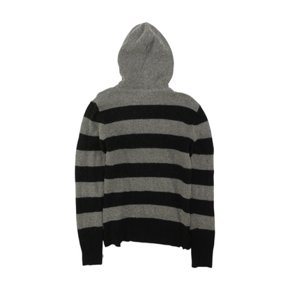 Gray Striped Pullover Sweater