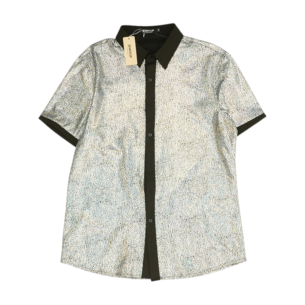 Multi Abstract Short Sleeve Button Down