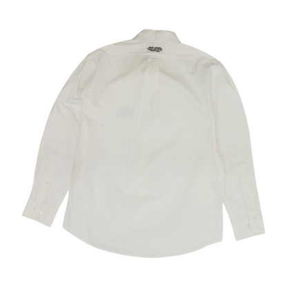 White Solid Long Sleeve Button Down
