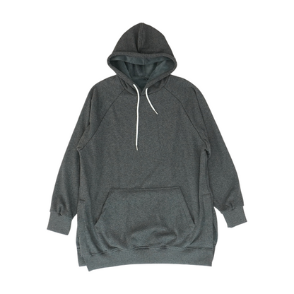 Gray Solid Hoodie Pullover