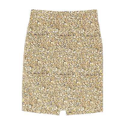 Brown Animal Print Midi Skirt