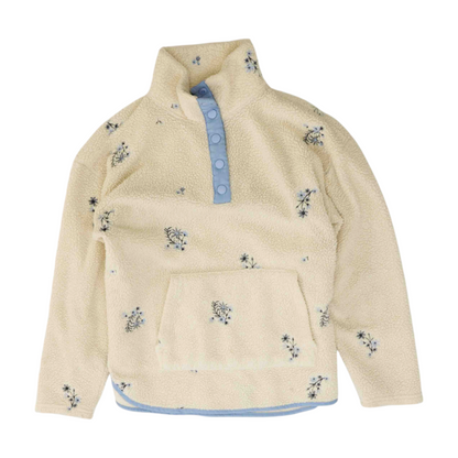 Ivory Floral 1/4 Zip Pullover