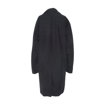 Black Solid Cotton Blend Coat