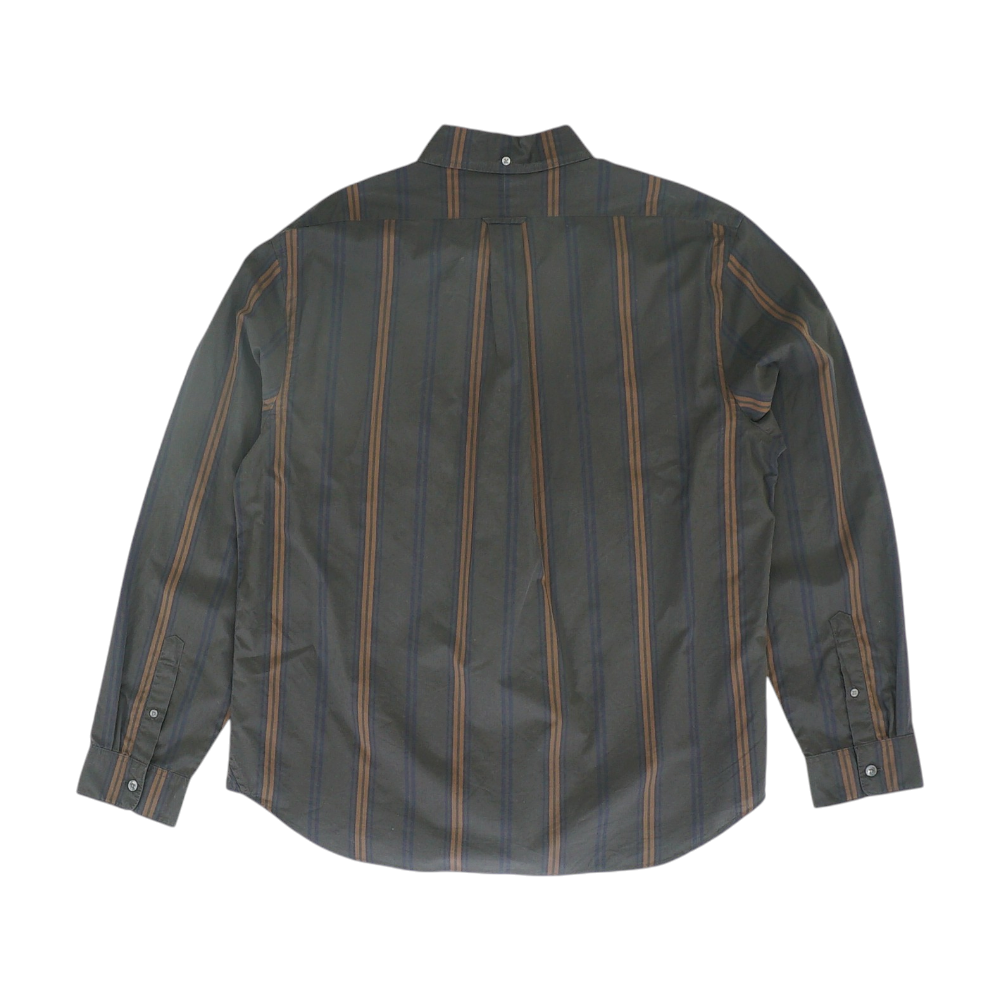 Brown Striped Long Sleeve Button Down
