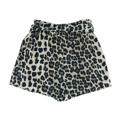 Tan Animal Print Knit Shorts