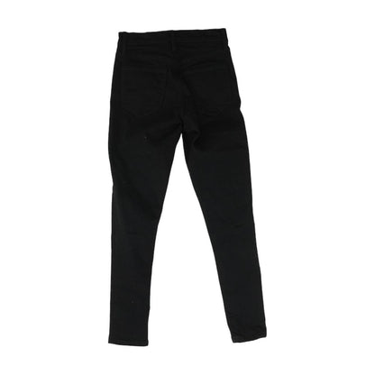 Black Solid High Rise Skinny Leg Jeans