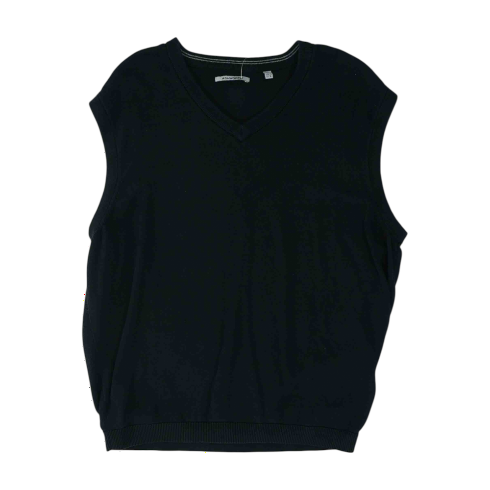 Black Solid Vest Sweater