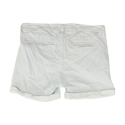 Blue Striped Denim Shorts