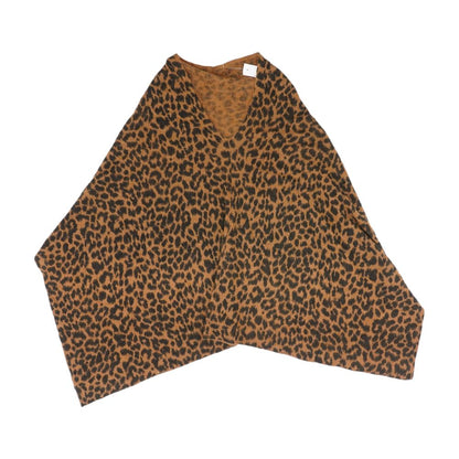 Brown Animal Print Cape Sweater