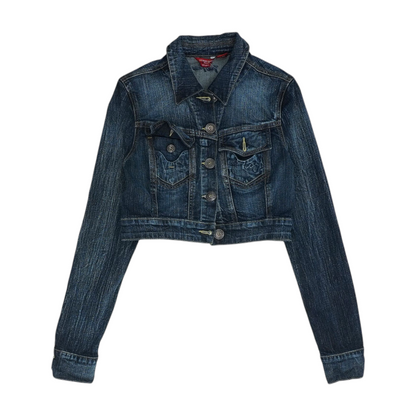 Navy Solid Denim Jacket