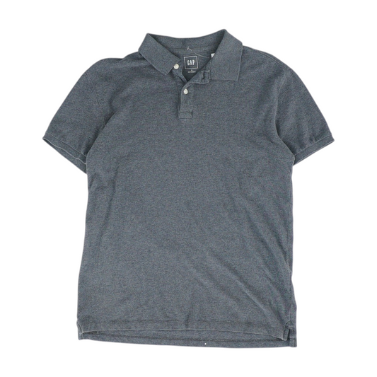 Gray Solid Short Sleeve Polo