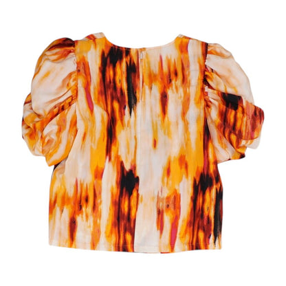 Orange Misc. Short Sleeve Blouse