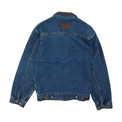 Vintage Blue Solid Denim Jacket