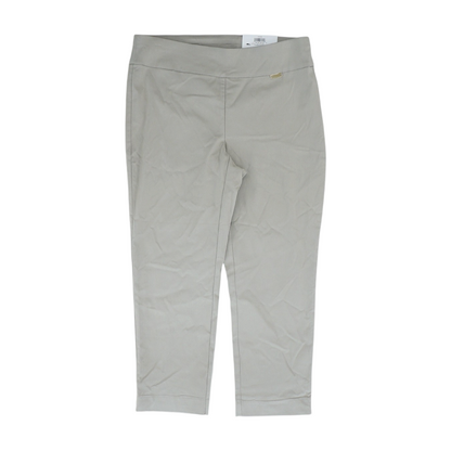 Beige Solid Chino Capris