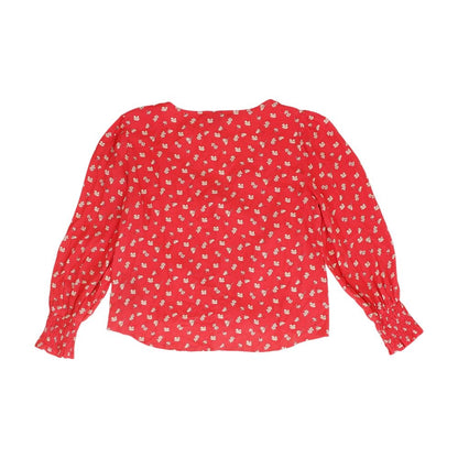 Pink Floral Long Sleeve Blouse