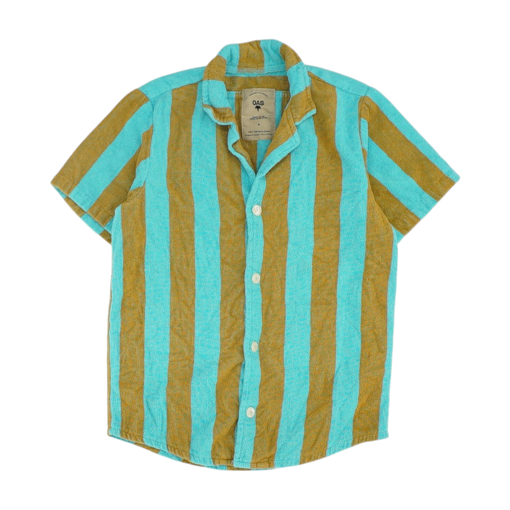 Blue Striped Short Sleeve Button Down