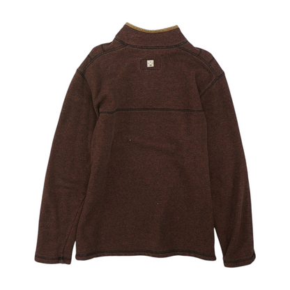 Brown Color Block 1/4 Zip Pullover