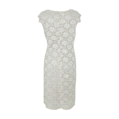 Beige Floral Midi Dress