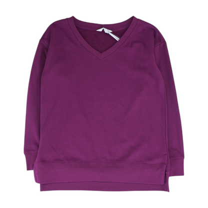 Magenta Solid Sweatshirt Pullover