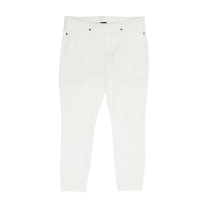 White Solid Chino Capris