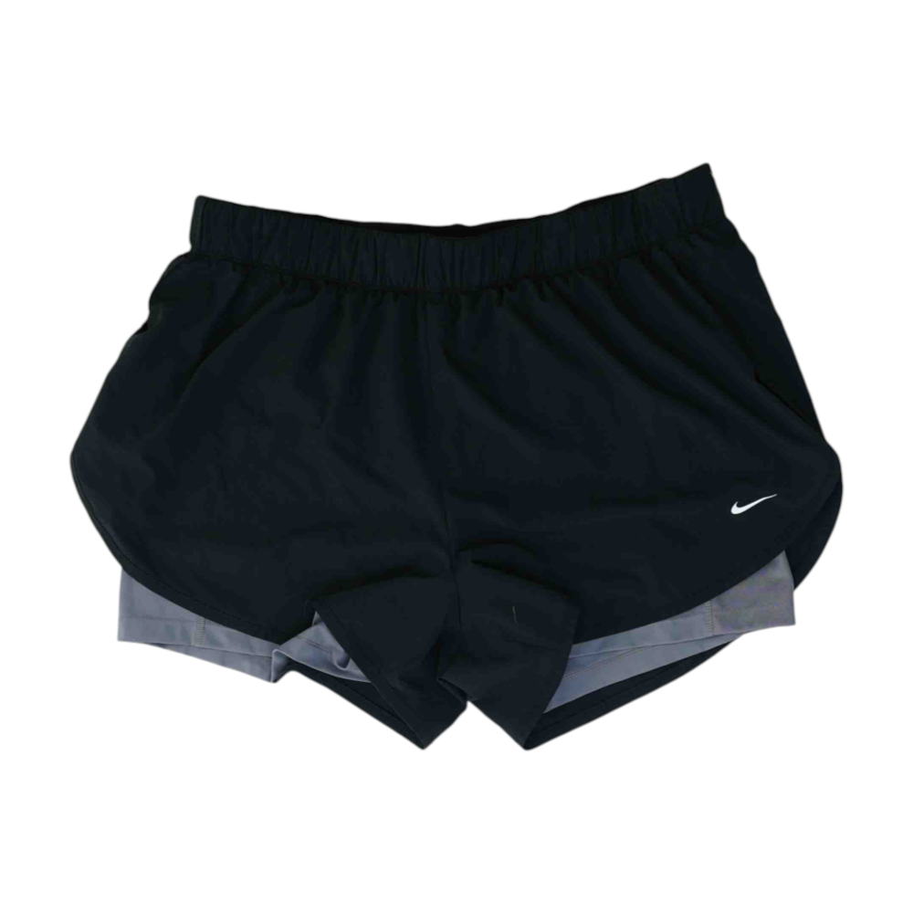 Black Solid Active Shorts