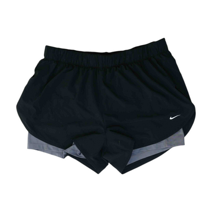 Black Solid Active Shorts