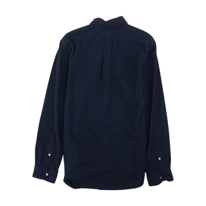 Navy Solid Long Sleeve Button Down