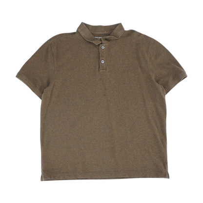 Brown Solid Short Sleeve Polo