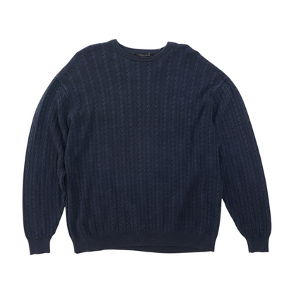 Navy Solid Pullover Sweater